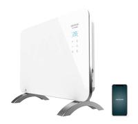 Cecotec Radiador Eléctrico Bajo Consumo Ready Warm 6650 Crystal Connection. Wifi, 1000 W, Termostato Regulable, Temporizador, Soporte de pie, Protección sobrecalentamiento, Blanco