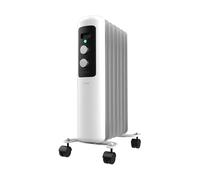 Cecotec Radiador Eléctrico de Aceite Bajo Consumo de 7 Módulos ReadyWarm 750 Space White. 1500W, 3 Niveles de Potencia, Sistema de seguridad y Ruedas, Ideal para 15m², Blanco