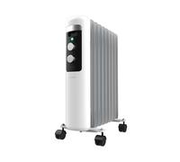 Cecotec Radiador Eléctrico de Aceite Bajo Consumo de 9 Módulos ReadyWarm 950 Space White. 2000W, 3 Niveles de Potencia, Sistema de seguridad y Ruedas, Ideal para 20m², Blanco