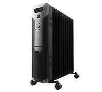 Cecotec Radiador Eléctrico de Aceite ReadyWarm 11000 Space Black. 11 Módulos, Bajo Consumo, 2500 W, 3 Niveles, Recogecables, Sistema de Seguridad, Ruedas, 25 m2