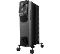 Cecotec Radiador Eléctrico de Aceite ReadyWarm 7000 Space 360 Black. 7 Módulos, Bajo Consumo, 1500 W, 3 Niveles, Recogecables, Tecnología 360, Sistema de Seguridad, 18 m2