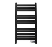 Cecotec Radiador Toallero Eléctrico Bajo Consumo ReadyWarm 9000 Twin Towel Black. Calienta Toallas 500W, Pantalla LED, Temporizador 2 h, IP24, Incluye Kit de Instalación, Negro