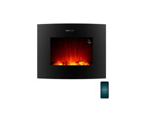 Cecotec - ReadyWarm 2650 Curved Flames Connected Interior Chimenea eléctrica de pared Eléctrico Negro