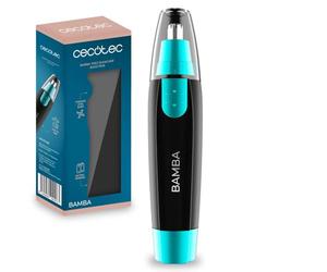 Cecotec Recortador Pelos Nariz y Orejas Inalámbrico Bamba PrecisionCare NoseTrim. Cortapelos con Cuchilla de Acero Inoxidable, Diseño Ergonómico y Tapa Protectora para la Cuchilla, Funciona a Pilas