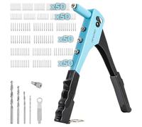 Cecotec Remachadora manual FixerForce, Incluye 4 Boquillas de Diferentes Tamaños (2.4, 3.2, 4, 4.8 mm) y 4 Brocas, 400 Remaches Incluidos, Llave de Ajuste Incluida