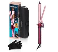 Cecotec Rizador de Pelo con Pinza 25mm SurfCare CurlClip Candy. Revestimiento Cerámica, Queratina y Aceite de Argán, Calentamiento Rápido, 5 Temperaturas, Guante y Bolsa Termorresistente