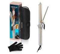 Cecotec Rizador de Pelo Pinza de 25mm SurfCare CurlClip. Revestimiento Cerámica, Queratina y Aceite de Argán, Calentamiento Rápido, 5 Temperaturas, Guante y Bolsa Termorresistente, Cable Giratorio