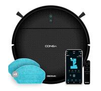 Cecotec Robot Aspirador con Navegación Giroscópica Conga 999 Map X-Treme. Motor de Succión 2000Pa, 2 Cepillos Laterales, 2 Mopas de Fregado, Autonomía 120 mins, Control con App y Mando