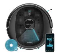 Cecotec Robot Aspirador Conga 9590 Spin Revolution Ultra Power Navegación Láser Inteligente, 10.000 Pa, Máx 240 min autonomía, Mopas giratorias. Cepillo de Silicona, Óptimo para Pelo de Mascotas