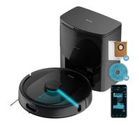 Cecotec Robot Aspirador Conga 9990 AI Spin Revolution Supreme Home, 10.000 Pa, Navegación láser, Base de Autovaciado, Inteligencia Artificial, Evita Objetos, Control App, 240 min Autonomía