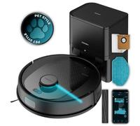 Cecotec Robot Aspirador y Friegasuelos con Base de Autovaciado y Navegación Láser Conga 7690 Immortal MAX Home. 5000Pa, Base con 2,5L de Capacidad, Autonomía 220Mins, Cepillo de Silicona, Mopa, App