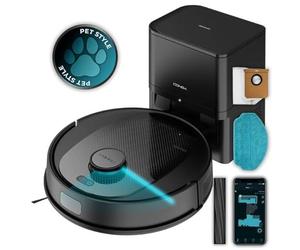 Cecotec Robot Aspirador y Base Autovaciado Conga 7690 Immortal MAX Home M, Navegación Laser, Succión 5000 Pa, hasta 220min Autonomía, Base, 2,5L, Control App, 4en1 Barre, aspira, friega y Pasa mopa
