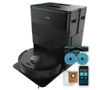 Cecotec Robot Aspirador y Friegasuelos con Base Autovaciado Conga X50. Motor de Succión 15000Pa, Base 4 en 1, Tecnología Láser, Mopas Giratorias, Cepillo Lateral, App y Conexión Bluetooth y WiFi