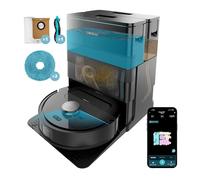 Cecotec Robot Aspirador y Friegasuelos con Base Autovaciado Conga X50. Motor de Succión 15000Pa, Base 4 en 1, Tecnología Láser