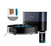 Cecotec Robot Aspirador y Friegasuelos con Base Autovaciado Conga Y60 Dark. Navegación Láser, 13000Pa, Autonomía 200mins, Cepillo Multifunción, Bolsa de Polvo 3L, Bluetooth y WiFi, Control App