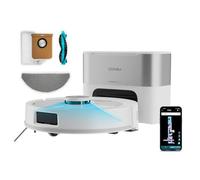 Cecotec Robot Aspirador y Friegasuelos con Base Autovaciado Conga Y60 Pearl. Navegación Láser, 13000Pa, Autonomía 200mins, Cepillo Multifunción, Bolsa de Polvo 3L, Bluetooth y WiFi, Control App
