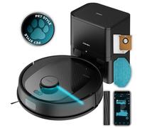 Cecotec Robot Aspirador y Friegasuelos con Base de Autovaciado y Navegación Láser Conga 7690 Immortal MAX Home. 5000Pa, Base con 2,5L de Capacidad, Autonomía 220Mins, Cepillo de Silicona, Mopa, App