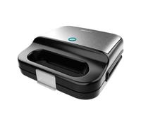 Cecotec Sandwichera Rock´nToast 4in1. 1000 W de potencia, Capacidad para 2 Sándwiches, Acabados en Acero inoxidable, 4 Placas intercambiables con Revestimiento de Piedra RockStone