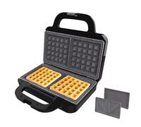 Cecotec Sandwichera 2 Sandwiches Rock'nToast Deep 3in1. 1000W, 3 Pares de Placas Desmontables, Revestimiento de Piedra y Ecológico, Indicador Luminoso, Hueco Recogecables