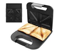 Cecotec Sandwichera Rock’nToast Combo. 800 W, 2 Sándwiches con Acabados en Acero Inoxidable, 3 Placas Intercambiables con Revestimiento Antiadherente, Libre de PFOA, Asa Tacto Frío