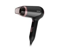Cecotec Secador de Pelo Plegable IoniCare Power&Travel Black. 2400W, Motor DC, Tecnología de Iones Reales, Compacto, Aire Frío, Incluye Difusor, Boquilla Concentradora y Bolsa de Transporte