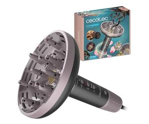 Cecotec Secador Difusor Pelo Rizado XXL DryWave Nébula Black. 1300W, Aceite de Argán y Queratina, Motor Brushless, PlasmaTech Antiencrespamiento, Modo Soft, 3 Velocidades y Temperaturas, 12 Púas