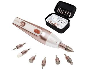 Cecotec Set de Manicura y Pedicura Eléctrico Bamba PinkyCare 700 Perfect Nails. Siete Cabezales intercambiables, Cinco Velocidades y Dos Sentidos de giro, Diseño Ergonómico, Incluye Estuche