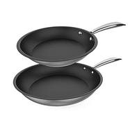 Cecotec Set de Sartenes Polka Classy 20-24 Bucket Set Steel. Diámetro 20-24 cm, Acero Inoxidable 18/10, Revestimiento Antiadherente, Mango Remachado, Apta para todo Tipo de Cocinas