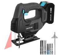 Cecotec Sierra de Calar Batería MultiCut 500 Vision Liberty. Caladora Inalámbrica con Batería NEX21 V 2 Ah de 21V, 0-2400rpm, Cambio Mandril sin Llave, Láser Guía, Luz LED, 8 Sierras y Regla Guía