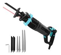 Cecotec Sierra de Sable Eléctrica - 6 Cuchillas de Corte - LongFlex 900 ShockAbsorber. 850W, Velocidad Variable, Sistema Antivibración, Mango Rotacional, Guía Láser y Luz LED, Cambio Cuchilla Rápido