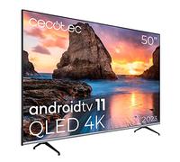 Cecotec Smart TV de 50" TV V1 Series VQU10050. Televisores QLED, Resolución 4K UHD, Sistema Operativo Android 11, Diseño Frameless, MEMC, Dolby Vision y Dolby Atmos, Wide Color Gamut