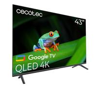 Cecotec Smart TV, Televisor QLED de 43 Pulgadas Resolución 4K UHD V4 Series VQU40043S. Google TV, HDMI 2.1, USB 3.0, HDR10, 16 GB ROM, Google Voice Assitant, Chromecast, Dolby Vision&Atmos, VRR
