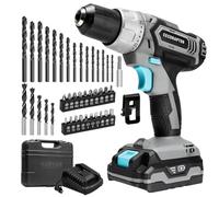 Cecotec Taladro de Batería CecoRaptor Perfect Drill, 20V y 2000 mAh, Velocidad de 1550 rpm, Torque Máximo 46 Nm, 25+1 Posiciones de Torque y 2 Velocidades de Trabajo, Autonomía de 60 min.