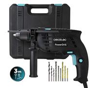 Cecotec Taladro Eléctrico Percutor PowerDrill 850 EasyAdjust. 850W, 46000 impactos por minuto, 4800 rpm, Cable extralargo 3m, Mandril portabrocas sin llave 13mm diámetro, Totalmente equipado