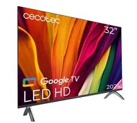 Cecotec Televisor LED 32" Smart TV A4 Series ALH40032. Resolución HD, Sistema Operativo Google TV, Chromecast, Google Voice Assistant, Sistema Dolby Audio y 16 GB de ROM