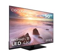 Cecotec Televisor LED 50" Smart TV A2 Series ALU20050Z. 4K UHD, Android 11, Diseño sin Marco, Peana, MEMC, Dolby Vision y Dolby Atmos, HDR10, 2 Altavoces de 10W, Modelo 2023