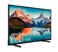Cecotec Televisor LED 55" Smart TV A Series ALU00055S. 4K UHD, Android 11, MEMC, Chromecast Integrado, Dolby Vision y Dolby Atmos, HDR10, Bluetooth, Modelo 2023, 2 Altavoces de 10W