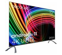 Cecotec Televisor LED 75" Smart TV A3 Series ALU30075, 4k UHD, Android TV 11, Frameless, Asistente de Voz Google y Chromecast, Dolvy Vision & Atmos, HDR10, HBBTV, 2023.