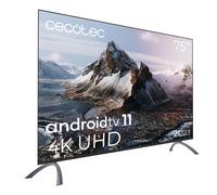 Cecotec Televisor LED 75" Smart TV A3 Series ALU30075S, 4K UHD, Android Tv11, Frameless, Asistente de Voz Google y Chromecast, Dolby Vision & Atmos, HDR10, HBBTV, 2023.
