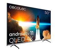 Cecotec Televisor QLED 50" Smart TV V1 Series VQU10050S. 4K UHD, Android 11, Diseño Frameless, MEMC, Dolby Vision y Dolby Atmos, Wide Color Gamut 96%, 2 Altavoces 10W, 2 Mandos, Modelo 2023