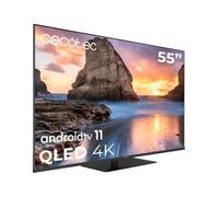 Cecotec Televisor QLED 55” Smart TV V1+ Series VQU11055Z+. 4K UHD, Android 11, Peana, Dolby Vision y Atmos, HDR10, Wide Color Gamut 96%, 2 Altavoces 10W y Subwoofer 12W, 2 Mandos, 2023