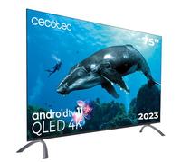 Cecotec Televisor QLED 75" Smart TV V2 Series VQU20075, 4K UHD, Android Tv11, Frameless, Asistente de Voz Google y Chromecast, Dolby Vision & Atmos, HDR10, HBBTV, 2023.