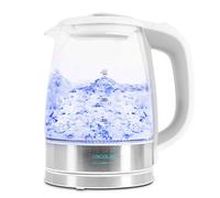 Cecotec Hervidor de Agua Eléctrico ThermoSense 350 Clear. 1,7 litros, Libre de BPA, 2200 W de Potencia, Base 360º, Filtro Antical, Doble Sistema de Seguridad, Vidrio Borosilicato