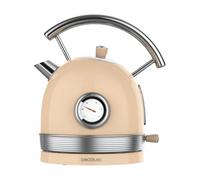 Cecotec Hervidor de Agua Eléctrico ThermoSense 420 Light Beige. 1,8 Litros de capacidad, 2200 W, Medidor de Temperatura, Base 360º, Acero Inoxidable, Estilo Vintage, Beige