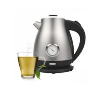 Cecotec Hervidor de Agua 1,7L Thermosense 620 Retro Steel. 2200 W de Potencia, Filtro Antical, Base 360°, Termómetro Analógico, Seguridad Doble, Acero Inoxidable 18/10