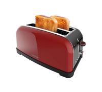 Cecotec Tostador vertical Toastin' time 1500 Red Lite, 1500W de Potencia, Capacidad para 4 Tostadas, Doble Ranura Larga y ranura ancha 3,8cm, Sistema Autocentrado, 7 posiciones de tostado