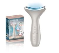 Cecotec Tonificador Facial Eléctrico FaceCare Face&Neck Pro. Cara y cuello, Forma Curvada y Cabezal de Aluminio, 3 Modos, Luz LED Roja, Azul y Verde, 5 Niveles de EMS, Vibración, Calor, IPX6