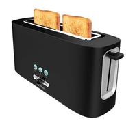 Cecotec Tostadora Vertical Toast&Taste 10000 Extra. 980 W, Ranura larga extraancha, 3 Funciones preconfiguradas, Diseño en plástico con acabados en acero inox, Incluye Varillas superiores