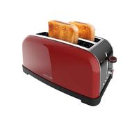 Cecotec Tostador vertical Toastin' time 1500 Red Lite, 1500W de Potencia, Capacidad para 4 Tostadas, Doble Ranura Larga y ranura ancha 3,8cm, Sistema Autocentrado, 7 posiciones de tostado
