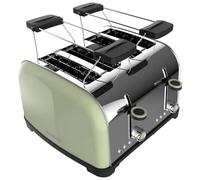 Cecotec Toastin' time 1700 Double Green Tostadora 4 Rebanadas Cortas y Soporte de Panecillos Verde